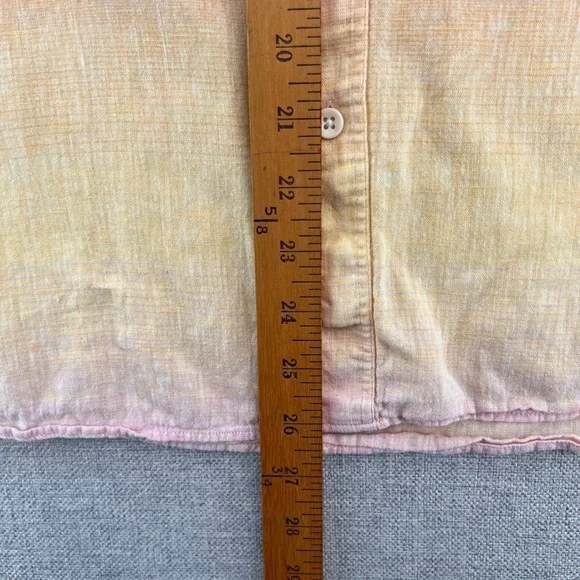 Johnston Murphy Linen Blend Ombre Shirt Men Medium Colorful Button Up Resort - Picture 6 of 9